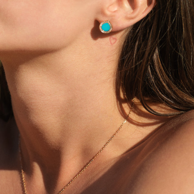 Puce d'oreille Antifer Turquoise